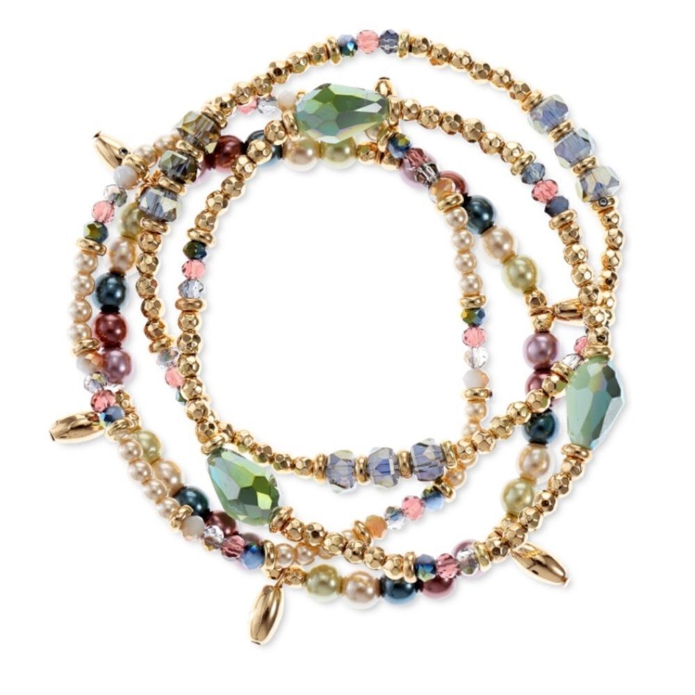 Style & Co Gold-Tone 4-Pc. Set Multi-Bead Stretch Bracelets